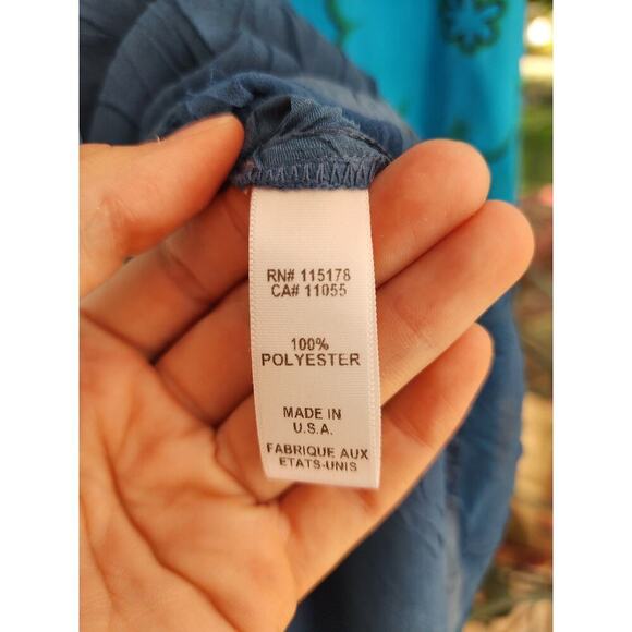 Komarov Blue Embellished V Neck Layered Formal Wedding Cocktail Tank Dress Sz S - Picture 7 of 7